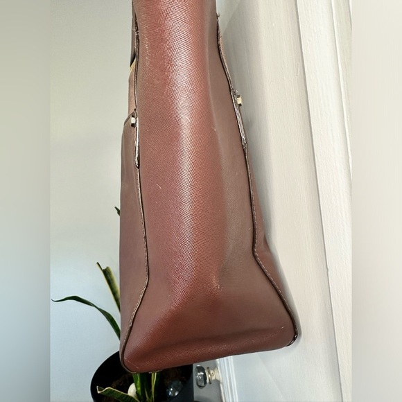 Oryany Daphne Tall Mixed Leather Tote Bag brown suede - Picture 7 of 16